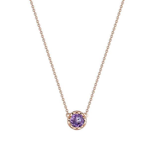 Petite Crescent Station Necklace featuring Amethyst