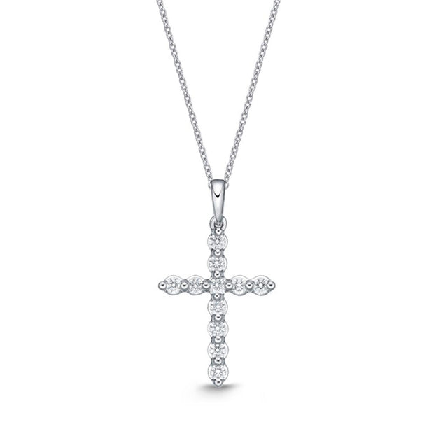 Single Prong Cross Pendant .21ctw approx.