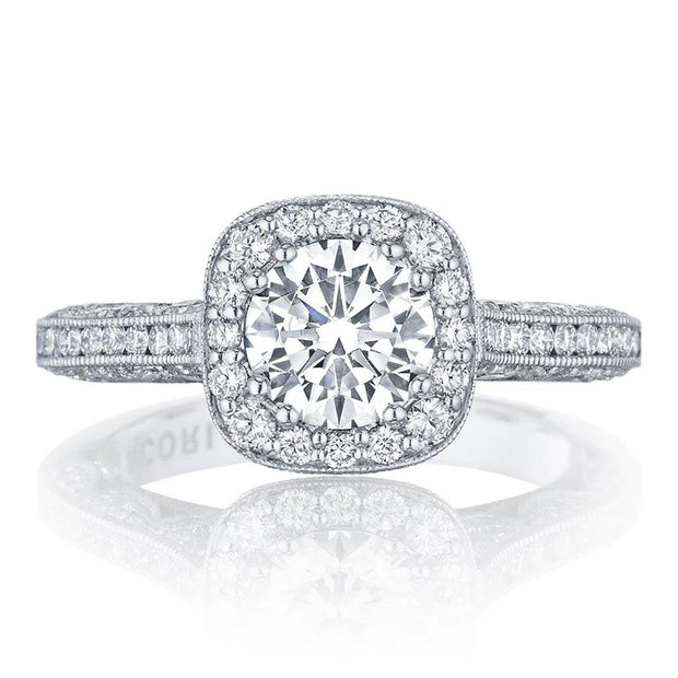 Round with Cushion Bloom Engagement Ring