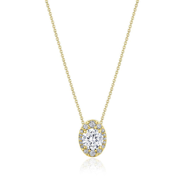 17"" Vertical Oval Bloom Diamond Necklace