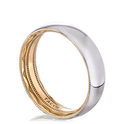 Classic Two-Tone Rounded in High Polish Finish Wedding Band