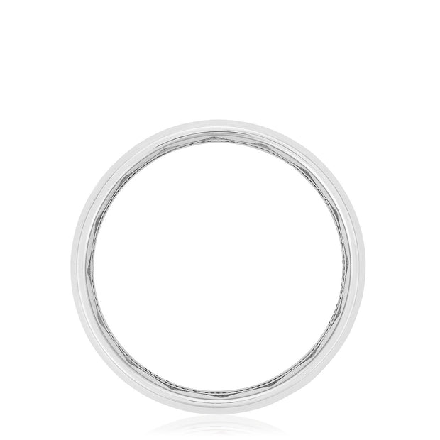 Channel Set Diamond in High Polish Finish Wedding Band