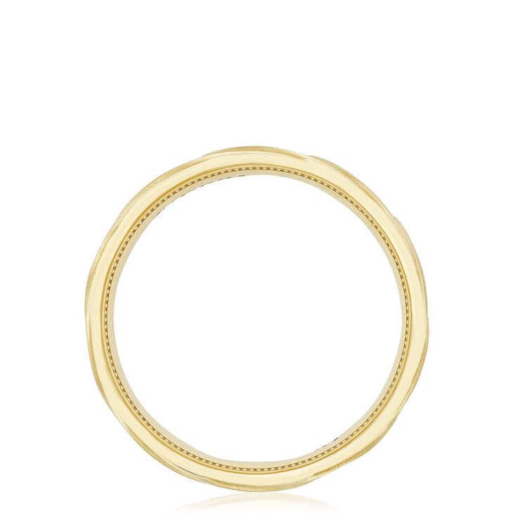 Geometric Crescent in Satin Finish Wedding Band