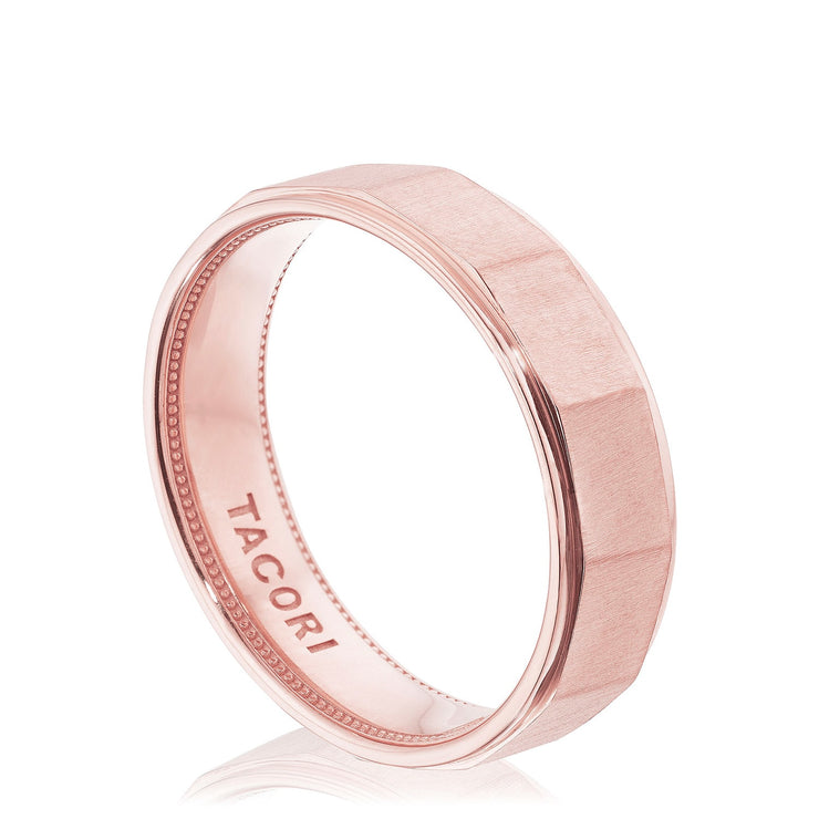 Geometric Faceted in Satin Finish Wedding Band