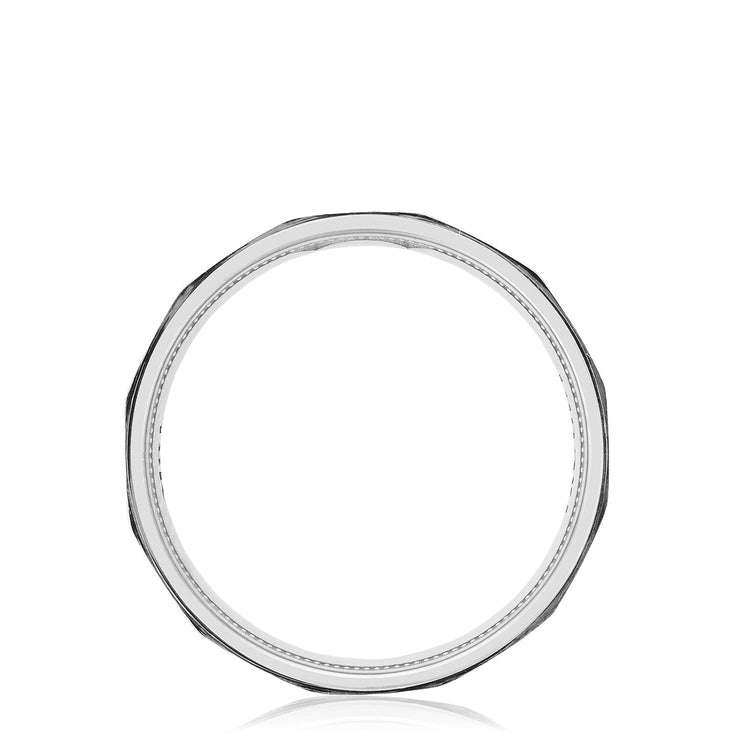Geometric Faceted in Satin Finish Wedding Band