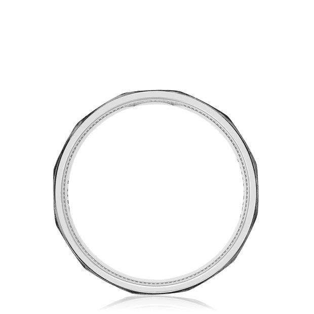 Geometric Faceted in Satin Finish Wedding Band