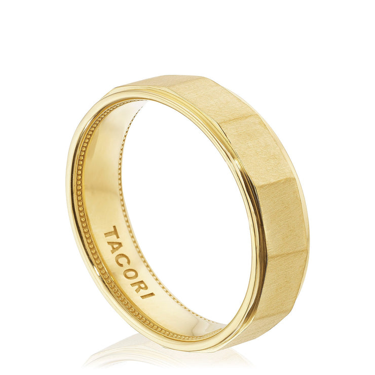 Geometric Faceted in Satin Finish Wedding Band