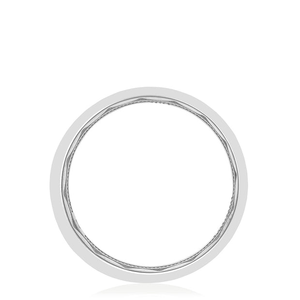 Bezel Set Diamond Wedding Band in High Polish Finish