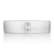 Bezel Set Diamond Wedding Band  in Satin Finish
