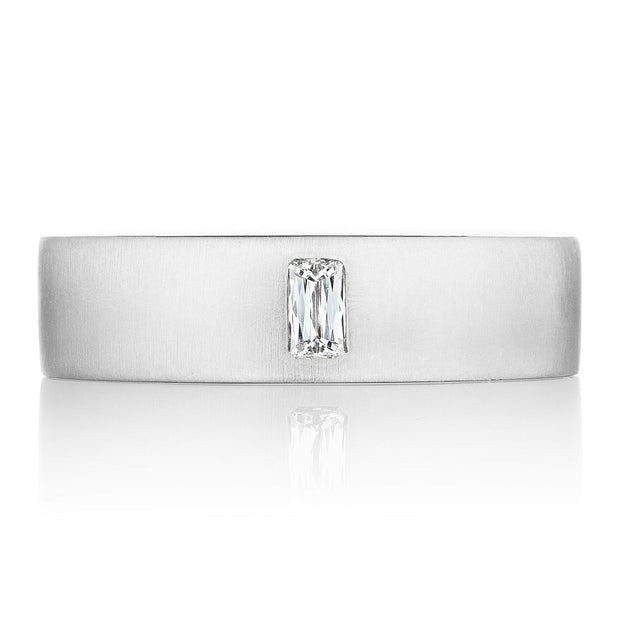 Bezel Set Diamond Wedding Band  in Satin Finish