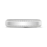 Bevel Edge Diamond Wedding Band in Satin Finish - 5mm