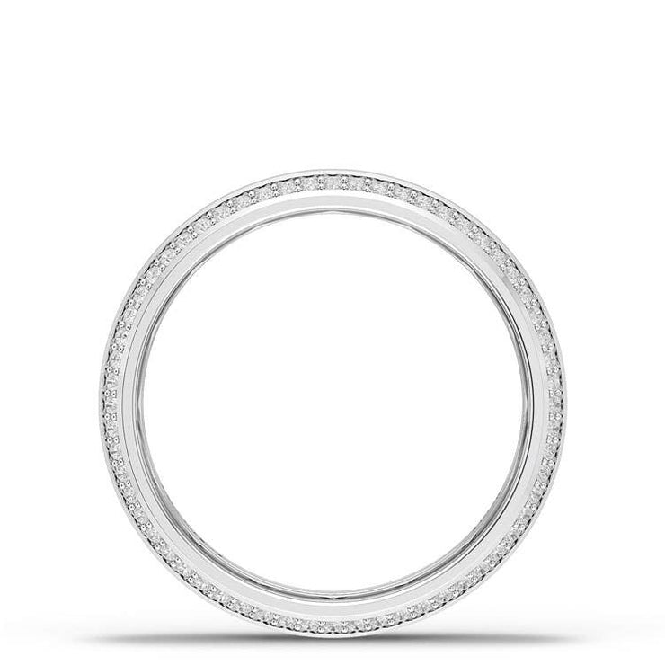 Bevel Edge Diamond Wedding Band in Satin Finish - 5mm