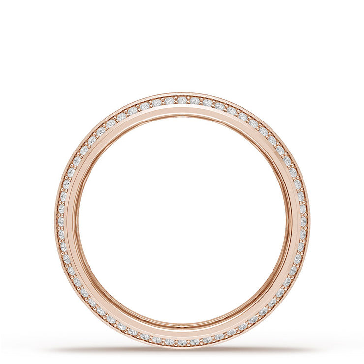 Bevel Edge Diamond Wedding Band in Brushed Finish - 5mm
