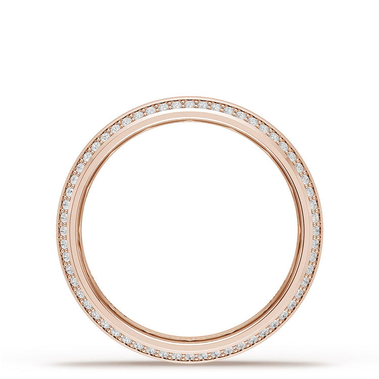 Bevel Edge Diamond Wedding Band in Satin Finish - 5mm