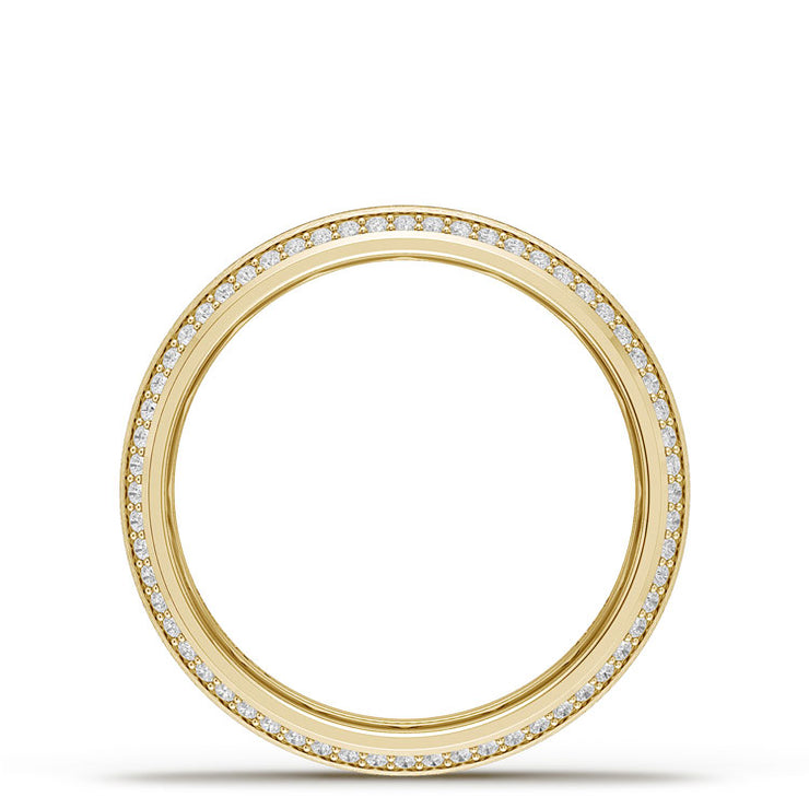 Bevel Edge Diamond Wedding Band in Brushed Finish - 5mm