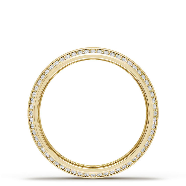 Bevel Edge Diamond Wedding Band in Satin Finish - 5mm