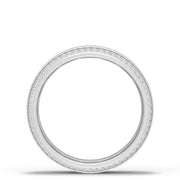 Bevel Edge Diamond Wedding Band in Brushed Finish - 7mm