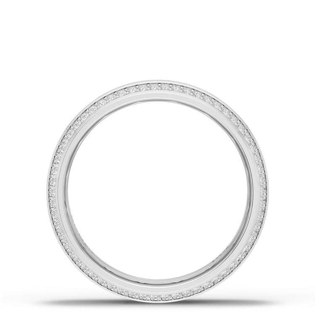 Bevel Edge Diamond Wedding Band in High Polish - 7mm