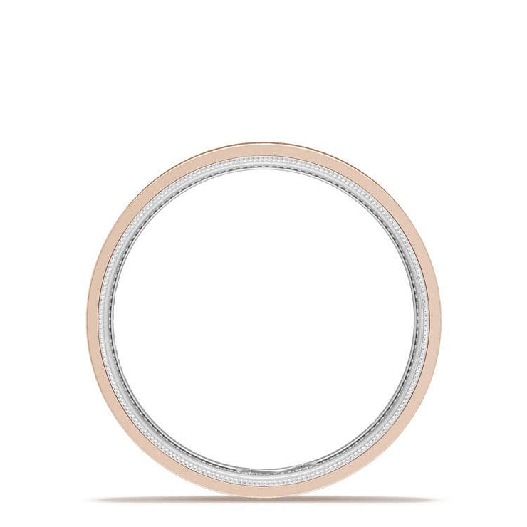 Classic Two-Tone Flat Wedding Band in Brushed Finish