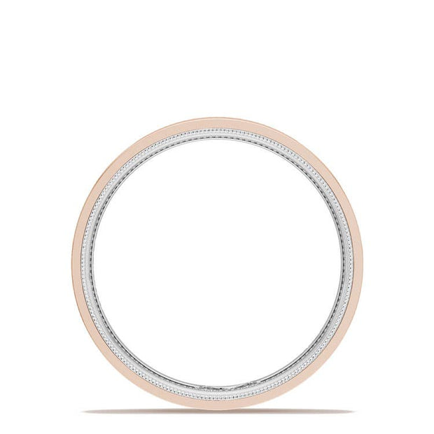 Classic Two-Tone Flat Wedding Band in High Polish