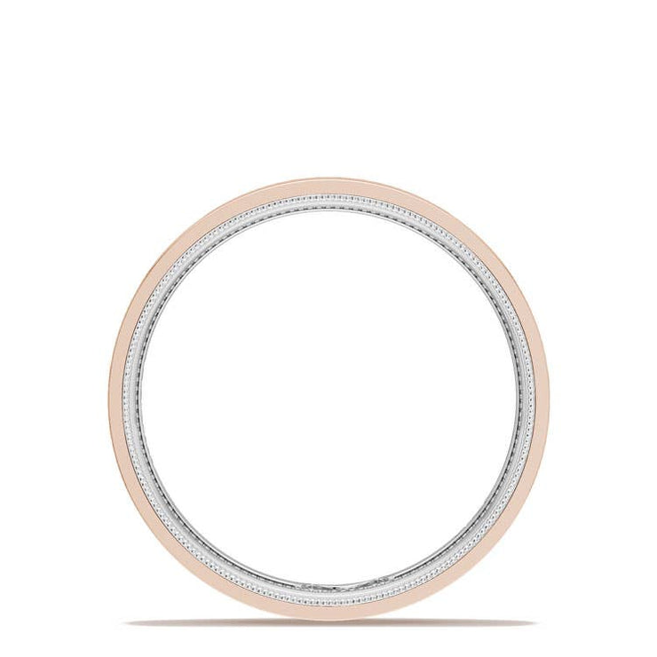 Classic Two-Tone Flat Wedding Band in High Polish