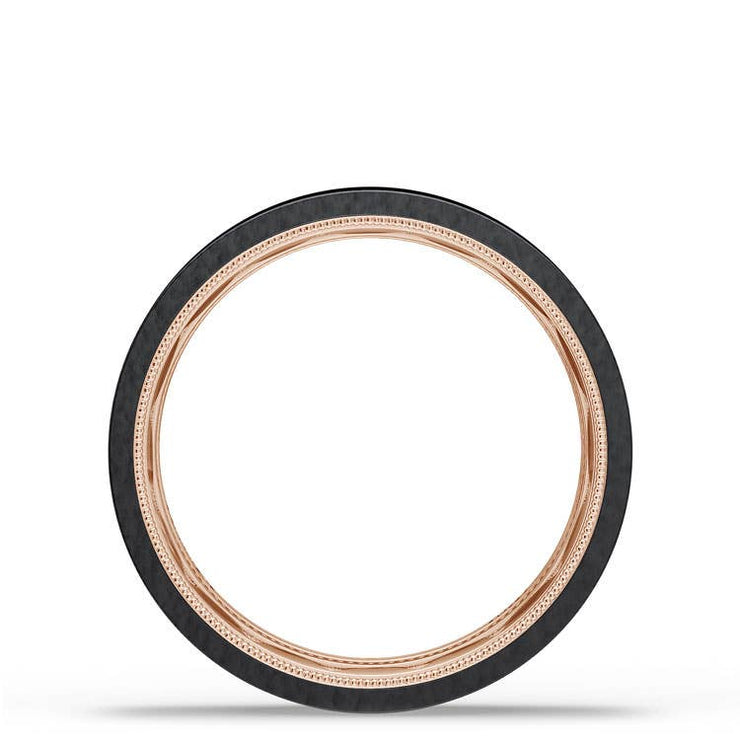 Titanium Two-Tone Flat Wedding Band - 6mm