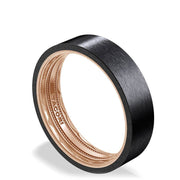 Titanium Two-Tone Flat Wedding Band - 6mm