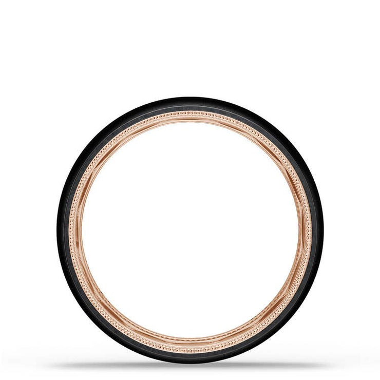 Titanium Two-Tone Round Wedding Band - 6mm