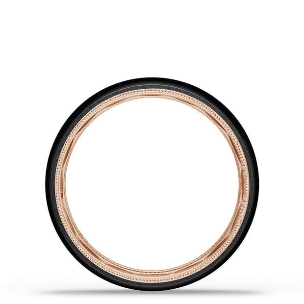 Titanium Two-Tone Round Wedding Band - 6mm