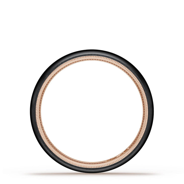 Titanium Two-Tone Round Wedding Band - 4mm