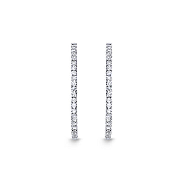 Oval Diamond Hoops .75ctw approx.