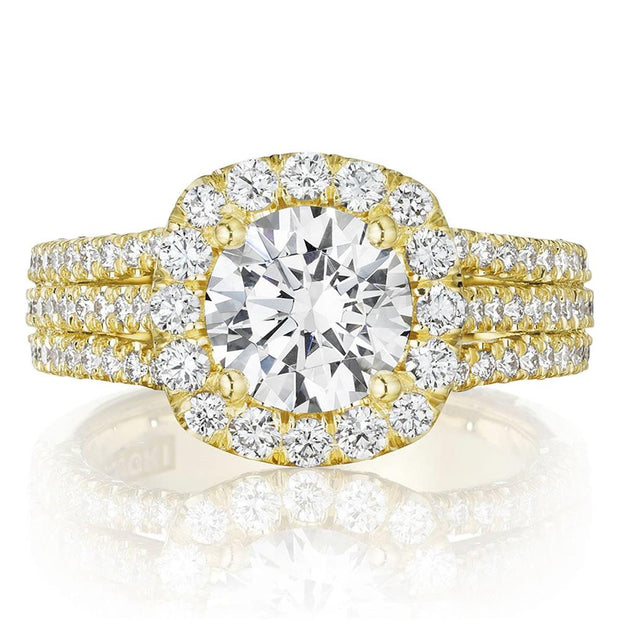 Round with Cushion Bloom Engagement Ring