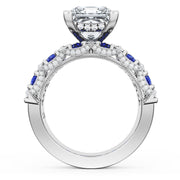 Princess Solitaire Engagement Ring w/ North South Marquise & Pear Band
