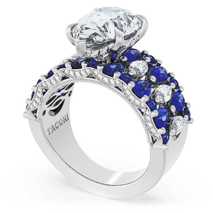 Pear Solitaire Engagement Ring w/ North South Marquise & Pear Band