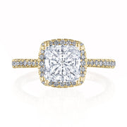 Princess with Cushion Bloom Engagement Ring