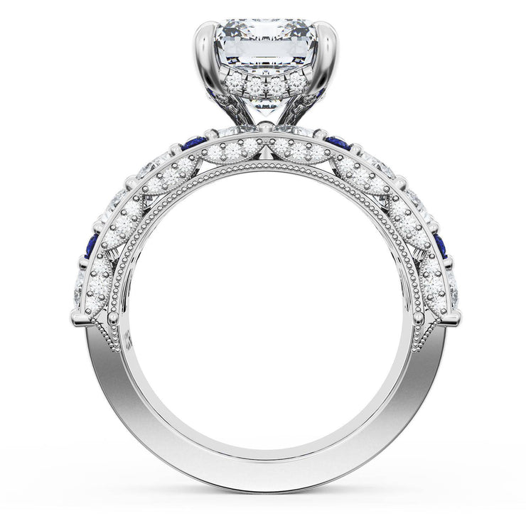 Emerald Solitaire Engagement Ring w/ Marquise & Pear Band