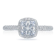 Princess with Cushion Bloom Engagement Ring