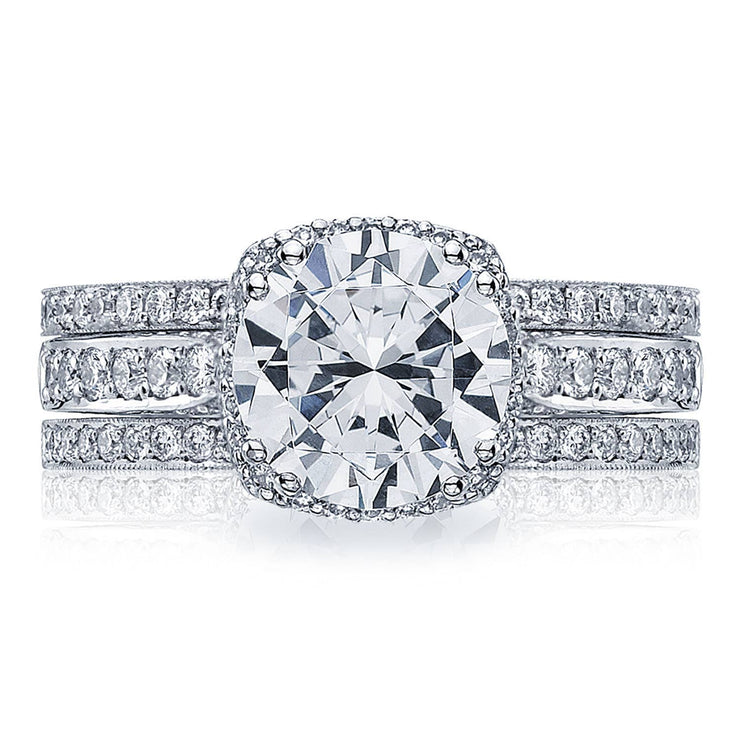 Round with Cushion Bloom Engagement Ring