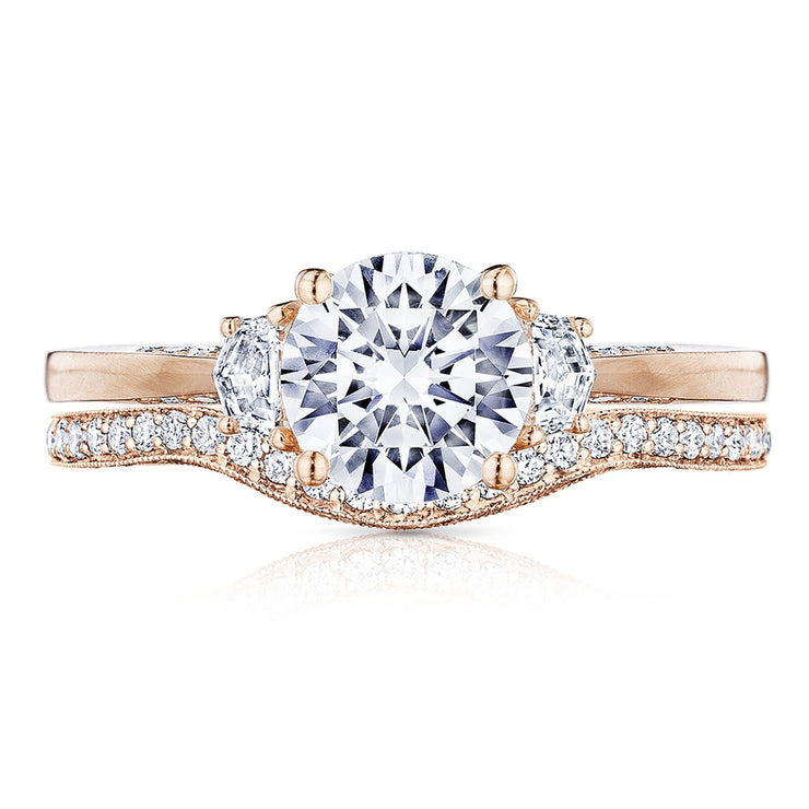 Round 3-Stone Engagement Ring