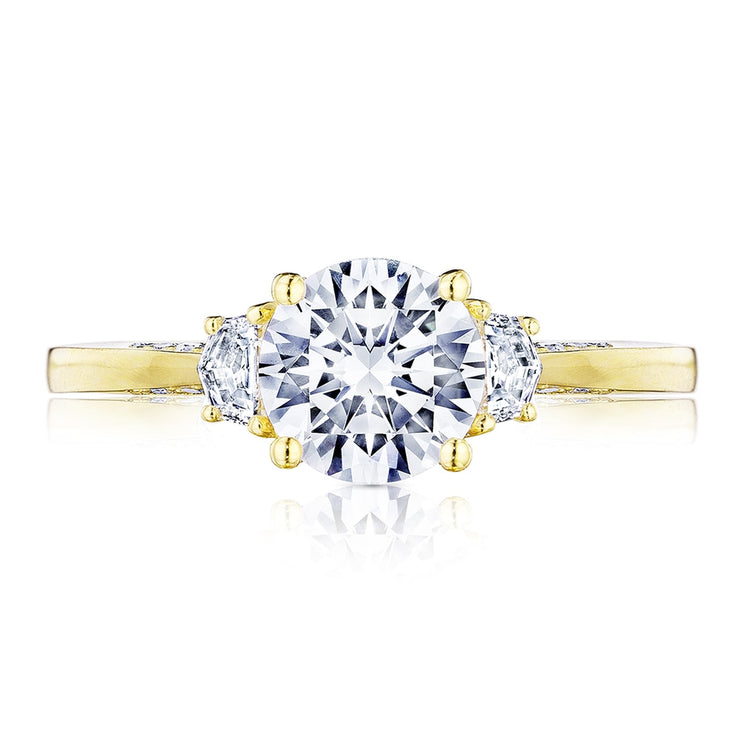 Round 3-Stone Engagement Ring