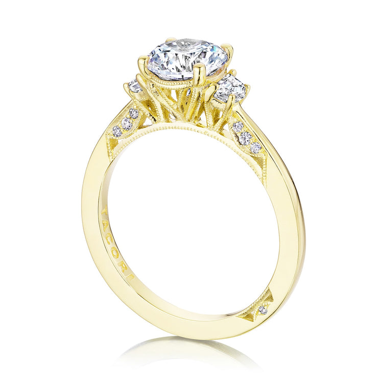 Round 3-Stone Engagement Ring