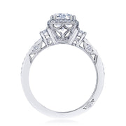 Round with Cushion 3-Stone Engagement Ring