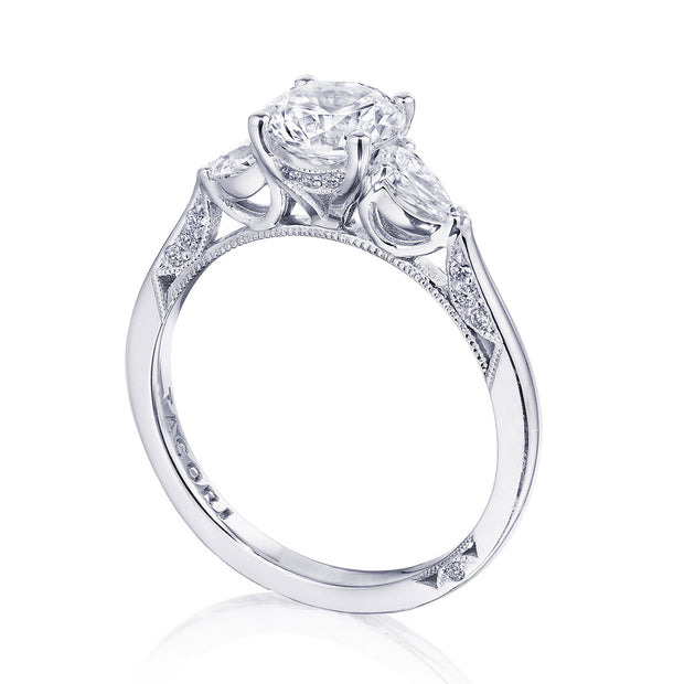 Round 3-Stone Engagement Ring