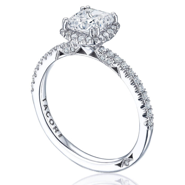 Princess with Cushion Bloom Engagement Ring