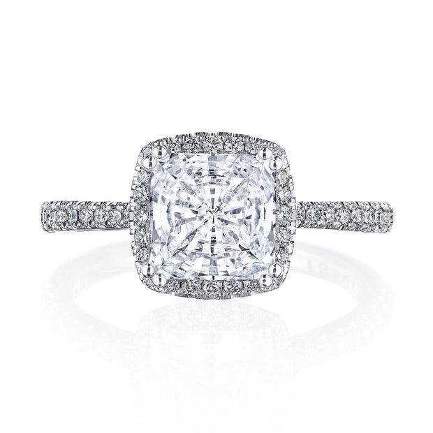 Princess with Cushion Bloom Engagement Ring