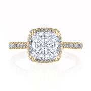 Princess with Cushion Bloom Engagement Ring