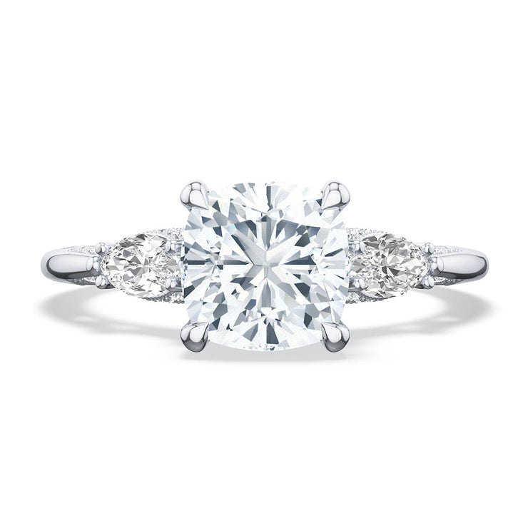 Cushion 3-Stone Engagement Ring