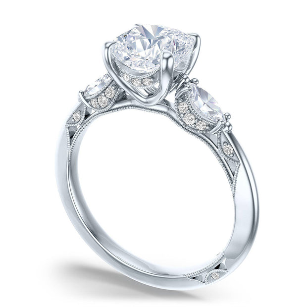 Cushion 3-Stone Engagement Ring