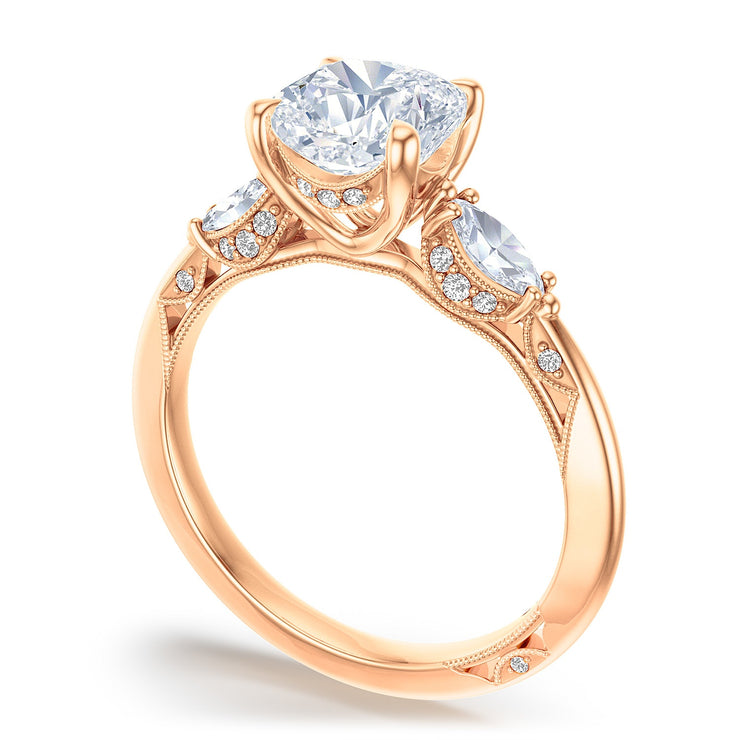 Cushion 3-Stone Engagement Ring
