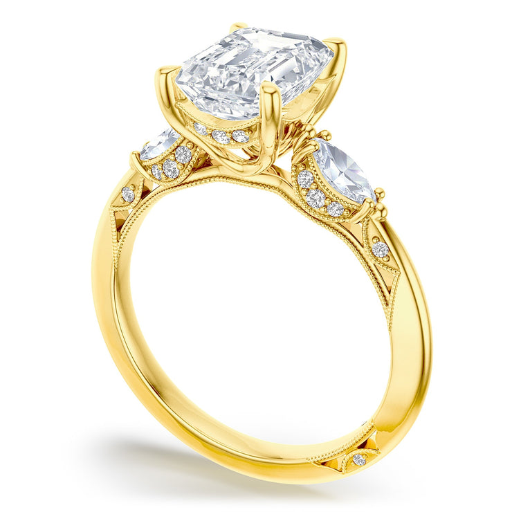 Emerald 3-Stone Engagement Ring